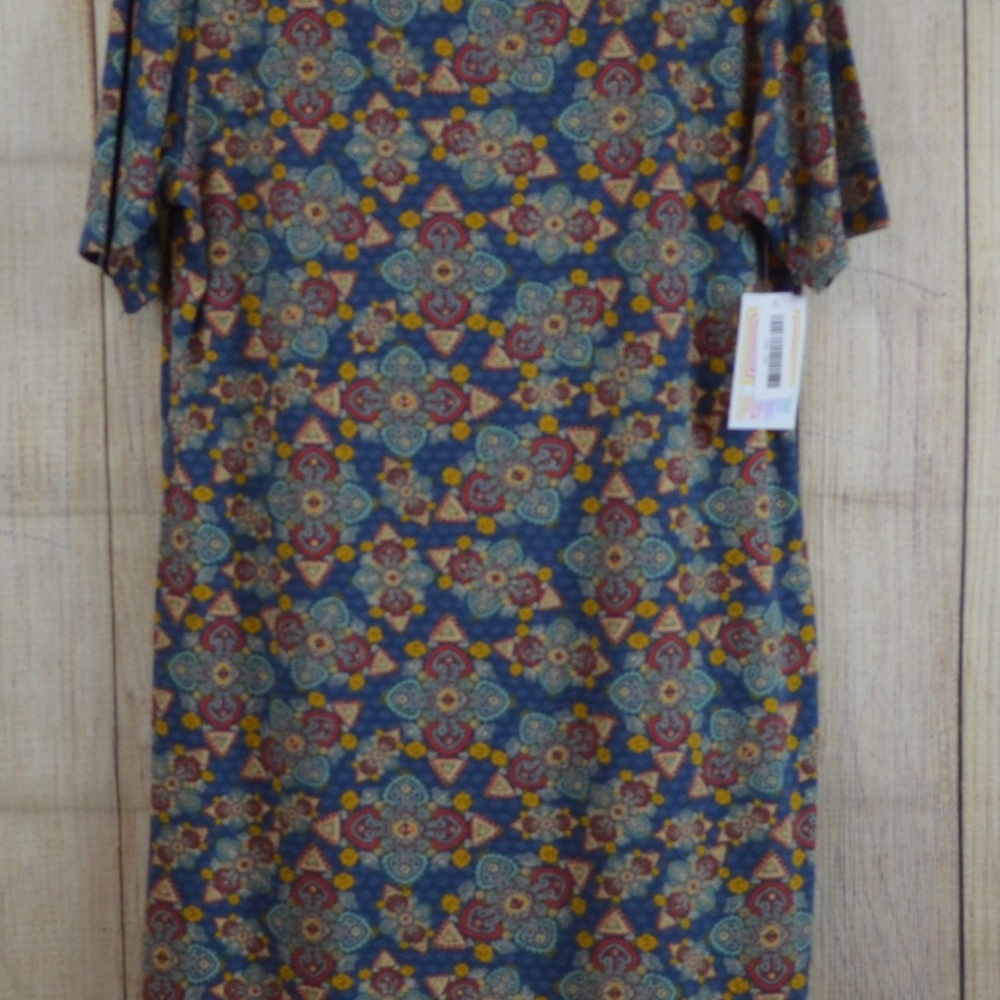 LuLaRoe Julia Dress - Multicolor Geometric Design